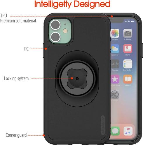 sincetop Shockproof Case for iPhone 12/12Pro (2020) with Quick Mount Adapter for Bike Mount/Car Holder/Armband/Belt Clip