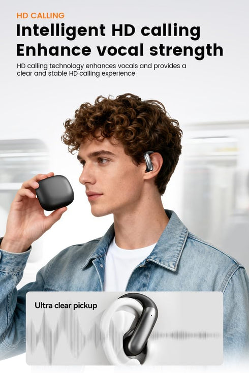 CuiSuto 60H Open Ear Buds Wireless Earbuds Bluetooth Headphones with Playtime LED Display Case, Over the Earbuds