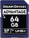 Delkin Devices 64GB ADVANTAGE SDXC Memory Card UHS-I (U3/V30) - High Speed SD Card for Cameras with 4K UHD