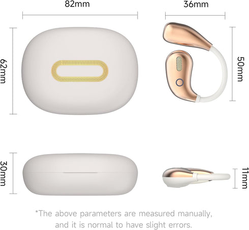 YYFEIDBFEO 5.4 IPX7 Open Ear Earbuds, Wireless Bluetooth Headphones, Stereo Sound Waterproof with Ergonomic Earhook