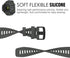 MoKo 2 Pack Silicone Watch Strap for Garmin Instinct Esports/Solar/Tactical, Adjustable Replacement Band (Graphit