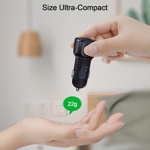 USB Car Charger, 5Pack 2.4A Dual Port USB Cigarette Lighter Car Phone Charger Plug for iPhone 15 14 13 12 SE 11 Pro