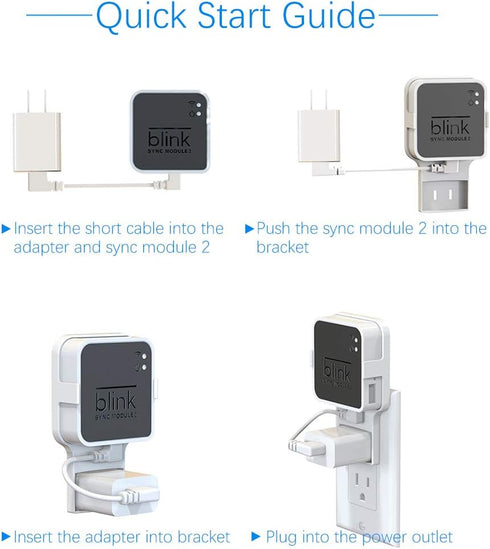 Outlet Wall Mount for Blink Sync Module 2, Bracket Holder for Blink Outdoor Camera, No Messy Wires, Indoor Outdoor
