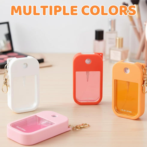 NCXFTP 4Pcs 1 oz/30 mL (4 Hand Sanitizer Silicone Case Compatible with Touchland, Protective Case with Keychain Fits