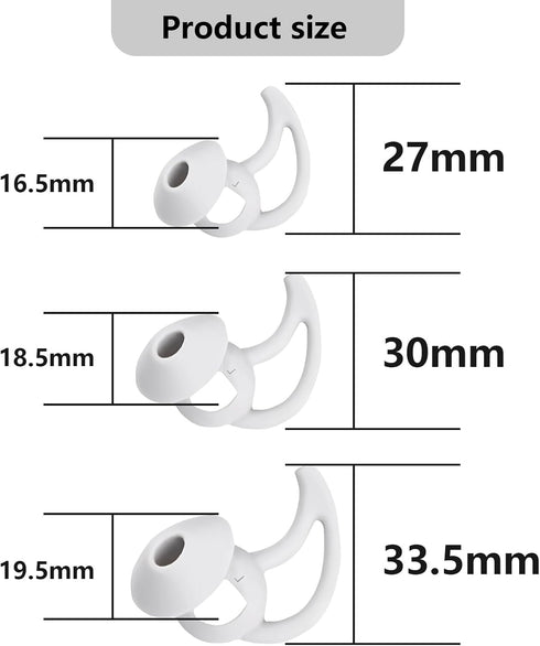 Earbud Replacement Tips Silicone Earbud Tips Earbud Caps Compatible with Bose Quietcomfort and Sport Headphone Earbud Rubber Tips Ear Tips 3 Pairs S M L Silver