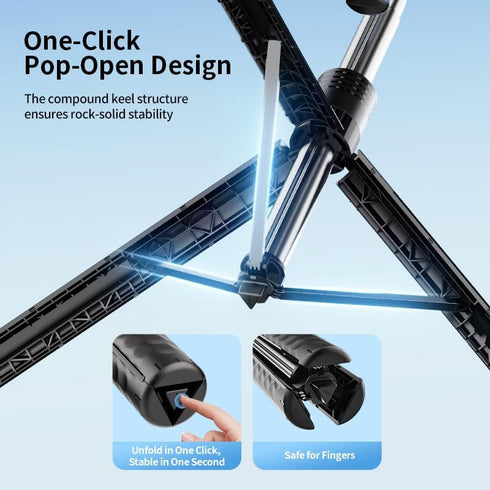 irianu 360 Phone Tripod and Selfie Stick, Extendable Cell Phone Tripod with Wireless Remote, Tripods Stand for iPhone