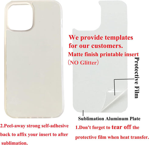 JUSTRY 5PCS Clear Sublimation Blanks Phone Case - Bulk Covers for Apple iPhone 13 Pro, Easy to DIY, 2 in 1 TPU