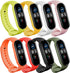 (8 PACK) Mi 5 & 6 Strap Replacement Bracelets with 3 FREE Screen Protectors, Soft & Flexible Silicone Wristbands