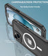 iPhone 15 Plus Case, Waterproof Shockproof IP68 with Built-in Screen Protector and Magnetic Ring, Black
