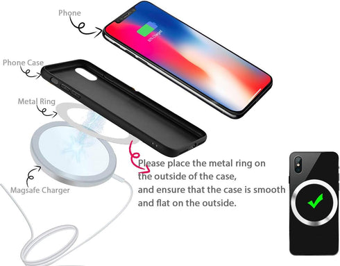 WYNK Universal Metal Rings - Compatible for Apple Magsafe Charger/Wallet/Battery Pack, for iPhone 15/14/13/12 Series