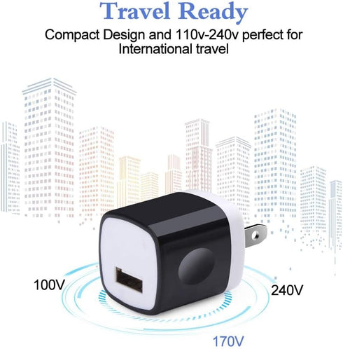 Hootek Wall Charger Block 5Pack, 1A/5V Single Port Wall Charger Box for iPhone 15 Pro Max 14 13 Pro 12 11 XS X 8 Plus,