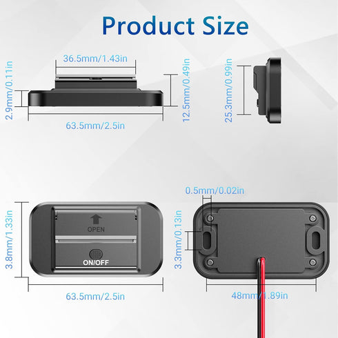 Qidoe Dual Quick Charge 3.0 RV USB Outlet, Wall Mount 12 Volt USB Outlet with Power Switch for RV Cars Truck Golf Cart