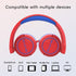 Kids Headphones Wired, Stereo Foldable Tangle-Free 3.5mm Jack Adjustable On-Ear Headphones for