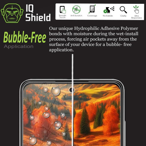 IQShield Screen Protector for Samsung Galaxy A52 5G, 2-Pack Anti-Bubble Clear TPU Film