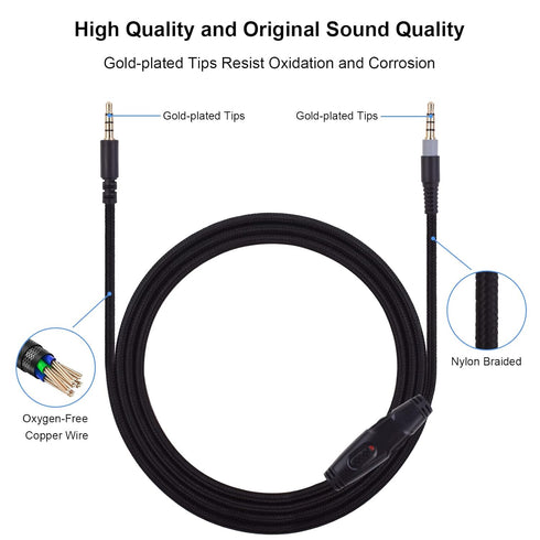 Replacement Cable for Kingston Hyperx Cloud Mix Alpha Gaming Headset, 3.5mm Audio Aux Cord Wire, 4.9Ft