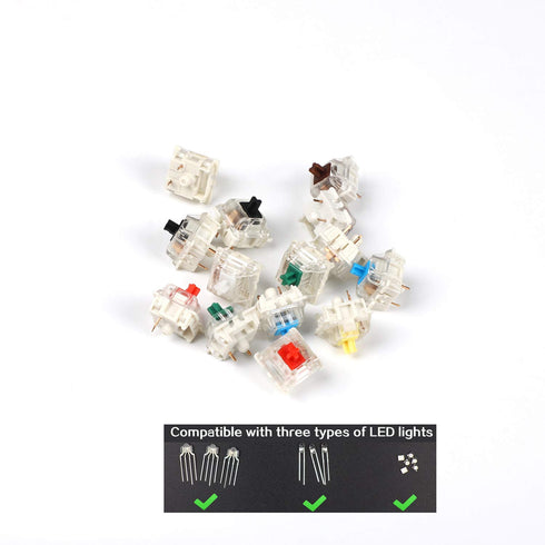 Gateron Switches MX Keyboard Switch, 3pin SMD LED Underglow Compatible for MX Mechanical Keyboards