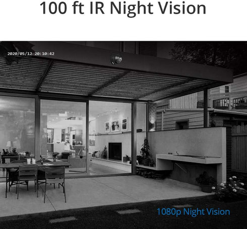 SANNCE 1080p CCTV Security Camera, Dome Surveillance Camera with 100ft Night Vision, IP66 Waterproof for DVR