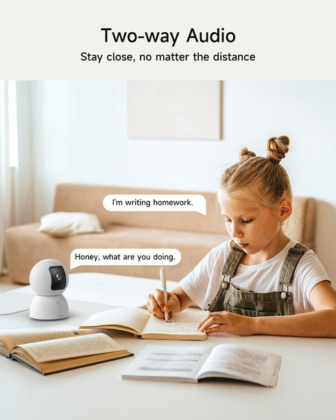 CINMOORE 5MP 64GB 3K 360 2-Way 2.4G 5G Camera for Home Security, Free SD Card, Non-Subscription AI Human/Pet/Facial
