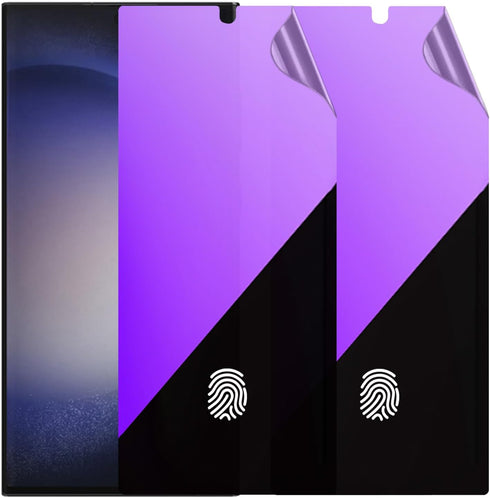 2 Pack Anti-Blue Privacy Screen Protector for Samsung Galaxy S23 Ultra, Anti-Spy Soft Film 6.8 inch