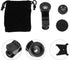 Toddmomy 2 Sets 3-in-1 Phone Camera Lens Kit with Fisheye, Macro, and Wide Angle Lenses for Smartphones, Black Clip-on