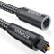 VANAUX Optical Extension Cable, Digital Toslink Male to Female S/PDIF Cords for Home Theater, 5ft/1.5m, Black
