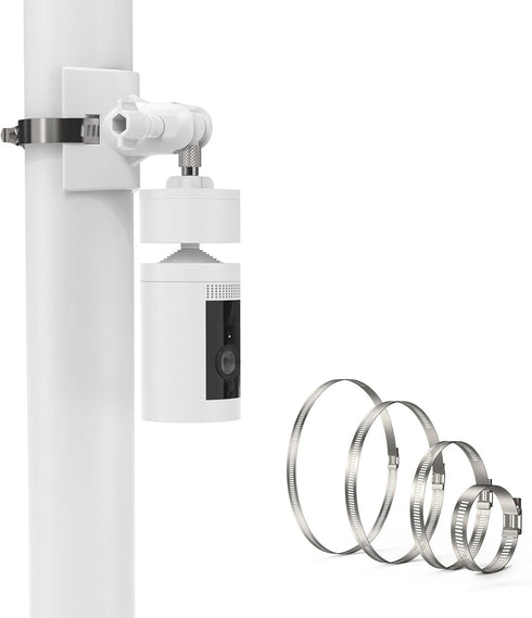 Pole Mount Bracket for Pan Tilt Camera - Multifunctional Winding Installation (1 Pack, White)