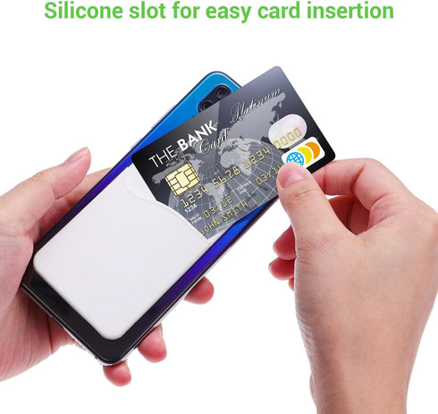 3pcs Cell Phone Card Holder Wallet - Silicone Ultra-Slim Self Adhesive Credit Card ID Wallet Case for Smartphones