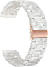 TRUMiRR Pearl Resin Watch Band for Vivomove HR/Vivoactive 6 5 3 | Rose Gold Stainless Steel Buckle Strap for Garmin