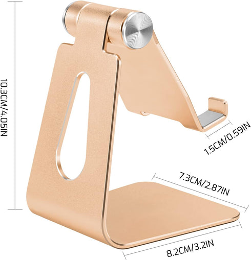 Aluminum Alloy Cell Phone Stand, Adjustable Tabletop Metal Phone Holder, Desktop Phone Dock Holder, Smartphone Cradle,