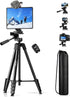 67" Tripod for iPhone, MACTREM iPad Tripod Stand with 2 in 1 Phone Holder & Wireless Remote for Video Recording,