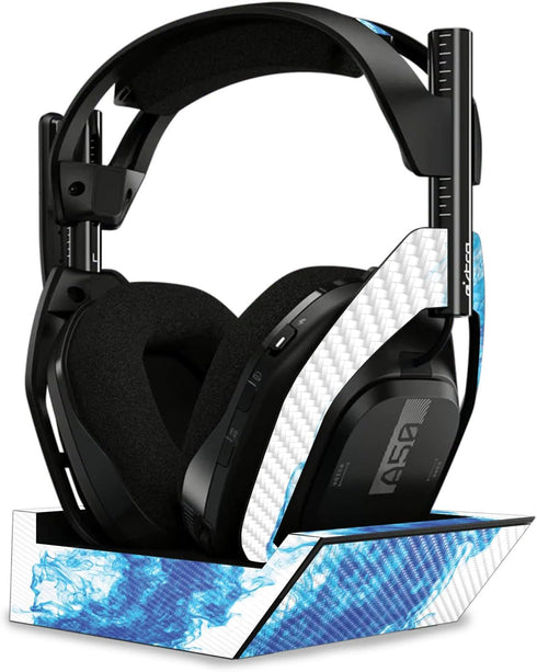 MightySkins Carbon Fiber Skin - Vibrant Smoke for Astro A50 Wireless Headphones + Base Station (Gen 4) | Durable