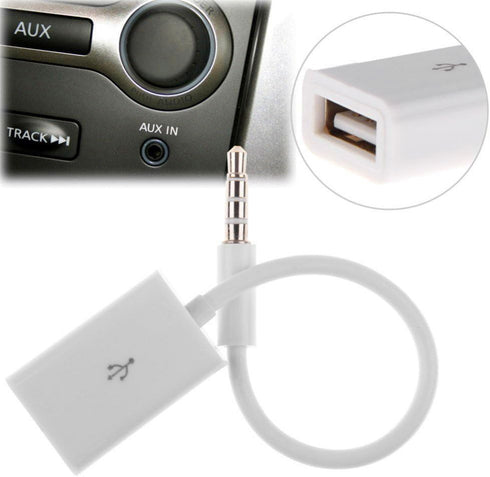 3.5mm Male AUX Audio Plug Jack to USB 2.0 Female Converter Cable