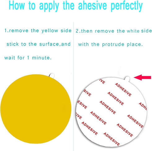 4 Pack 2.76"(70mm) Very High Bond Sticky Adhesive Replacement, Circle Double Sided Pads for Dashboard