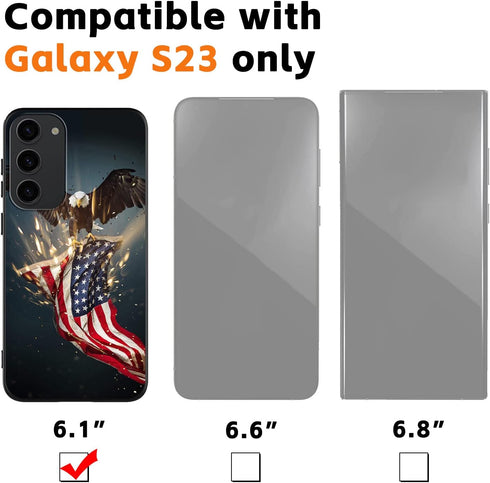 Samsung Galaxy S23 Case, American Flag Eagle Pattern, Soft TPU Shockproof Anti-Scratch Cover - 6.1"
