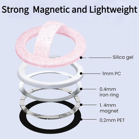 KIJUKI 16 15 14 13 12 Magnetic Silicone Ring Grip Phone Holder,Magnetic Loop Grip,Compatible with Phone Accessories