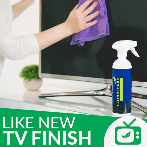 Screen Cleaner Kit - Best for LED & LCD TV, Computer Monitor, Laptop, iPad Screens – 16 Ounce Bottle with Microfiber