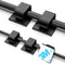 100 PCS Adhesive Cable Clips Black, Upgraded Wire Holder for Wall Cord Organizer, Outdoor Light Clips for Management