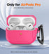 MATEKXY AirPods Pro Case with Cleaner Kit, Shockproof Cover with Lanyard & Keychain, Compatible with MagSafe - Pink