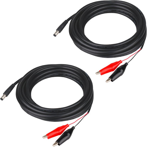 KSK 79-inch Trail Camera Power Cord (2 Pack with Alligator Clips,5.5x2.1mm DC External