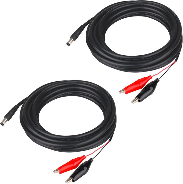 KSK 79-inch Trail Camera Power Cord (2 Pack with Alligator Clips,5.5x2.1mm DC External