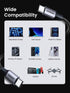 UGREEN 6FT USB C to USB C Cable 2-Pack, 60W Nylon Braided for iPhone 15, Galaxy S24/S23/S22, Pixel 8/7, MacBook, iPad,