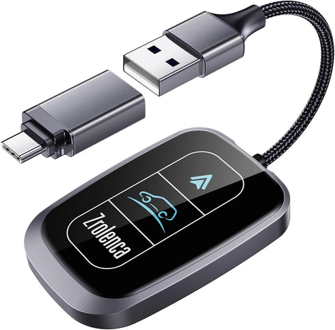 Zrolenca Wireless Android Auto Adapter for Factory Wired Android Auto Car, Converts Wired