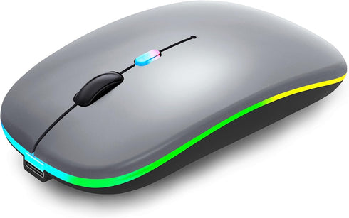 WREANU Use(BT5.2 2.4G Wireless Bluetooth Mouse Rechargeable Laptop Mice with LED Lights Silent Slim and Portable USB)