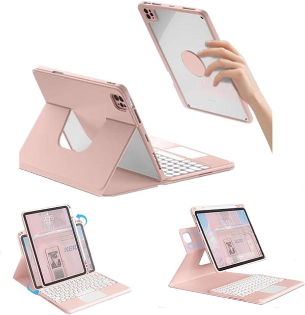 GOOVEN Keyboard Cover for iPad 10.2 inch 9th 8th 7th Gen, with Touchpad, 360° Rotating Stand, Detachable Bluetooth