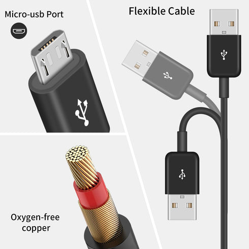 Poyiccot Multi Micro USB Charging Cable, 6 in 1 Micro USB Splitter Cable, USB 2.0 Type A Male to 6 Micro USB Male Y