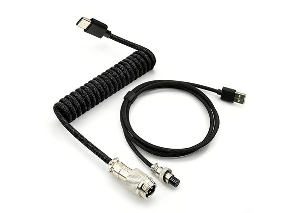 UIGOCLE Custom Coiled USB C Cable for Gaming Keyboard, Double-Sleeved Mechanical Keyboard Cable