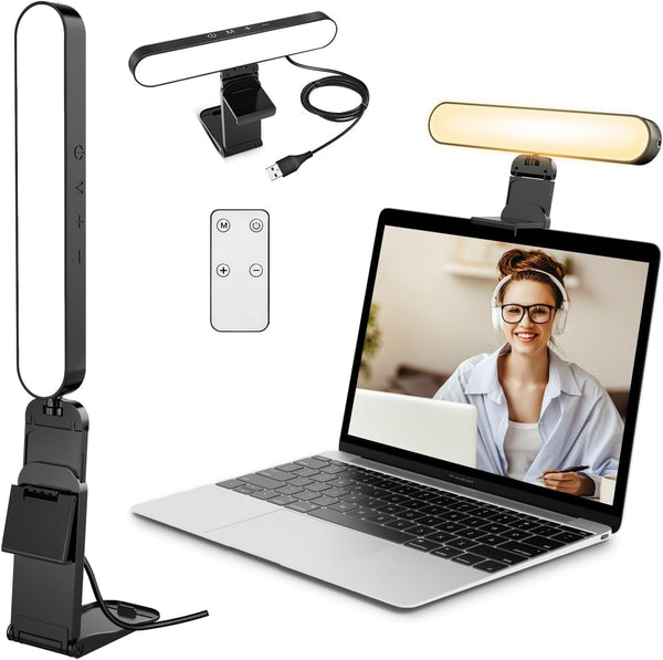 yAyusi Video Conference Light, LED Streaming Lighting for Laptop Computer Monitor, Desk Selfie