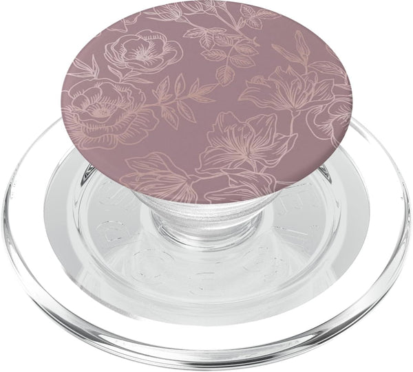 Dusty Rose Floral Phone Grip Dusty Rose Floral PopSockets PopGrip for MagSafe