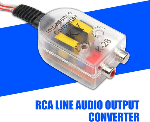 2 PCS Car High Frequency to Low Frequency Output Converter - Speaker Output to RCA Audio Signal Adapter