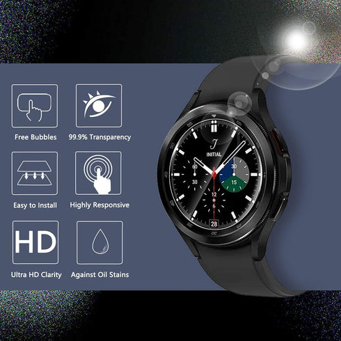 Orzero 3 Pack Tempered Glass Screen Protector for Samsung Galaxy Watch 4 Classic 46mm, 2.5D Arc Edges